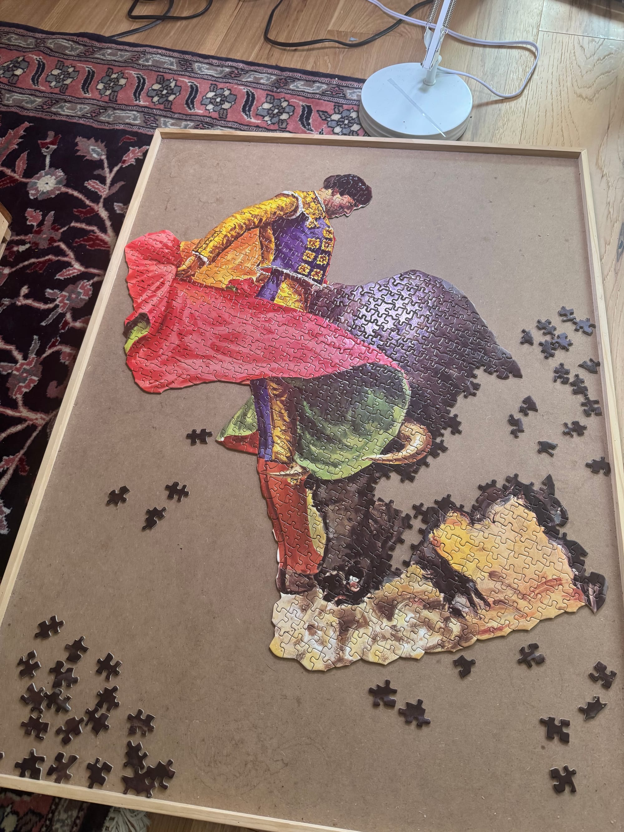 jigsaw puzzle shaped like a matador