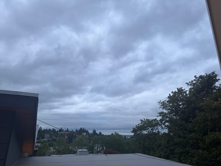 overcast sky from university of washington in seattle