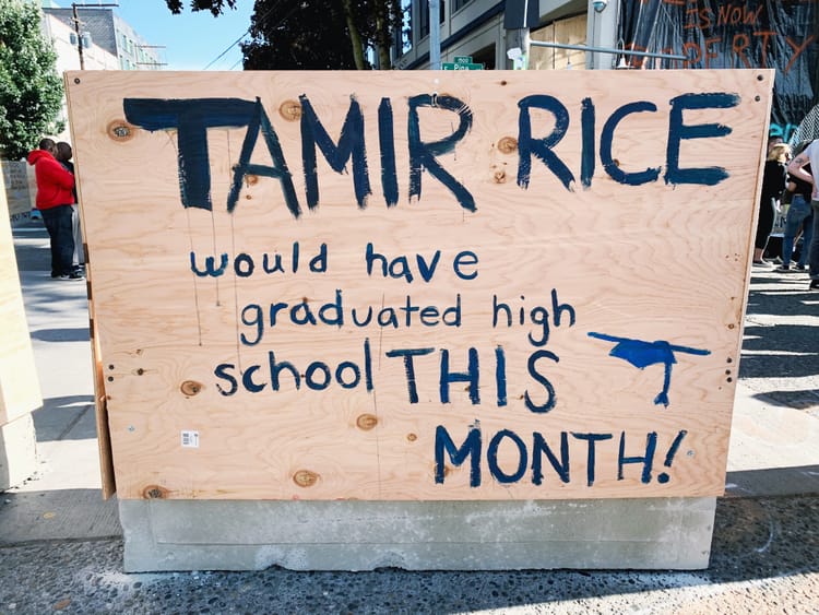 Tamir Rice would have graduated high school this month, a sign from 2020