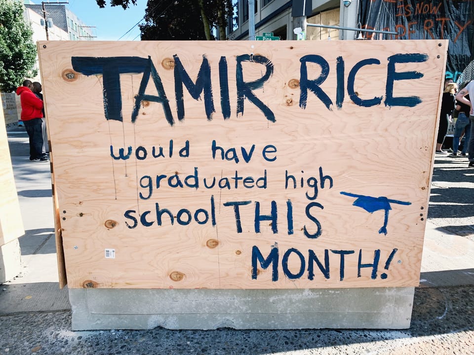 Tamir Rice would have graduated high school this month, a sign from 2020